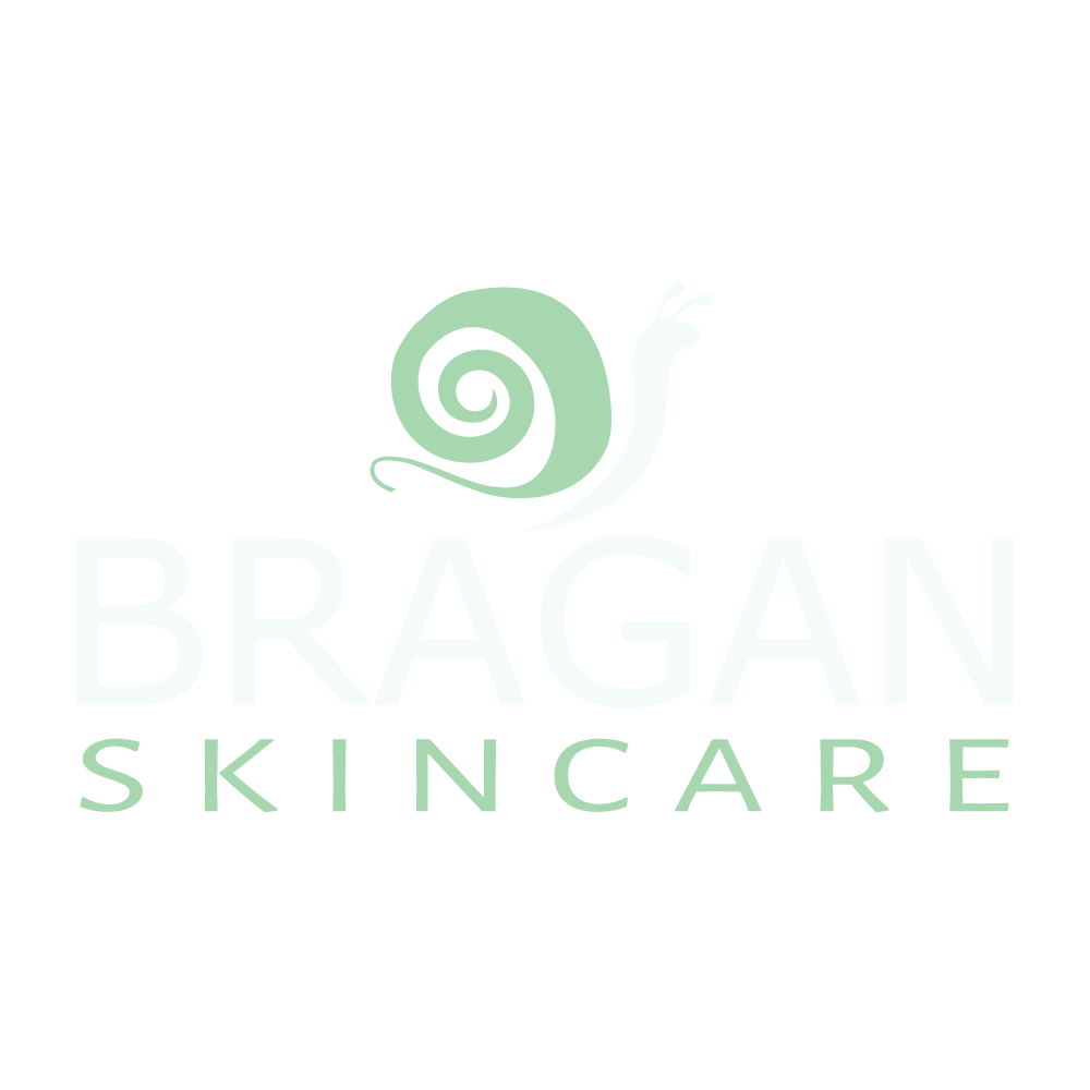 Bragan Skincare's logo in white