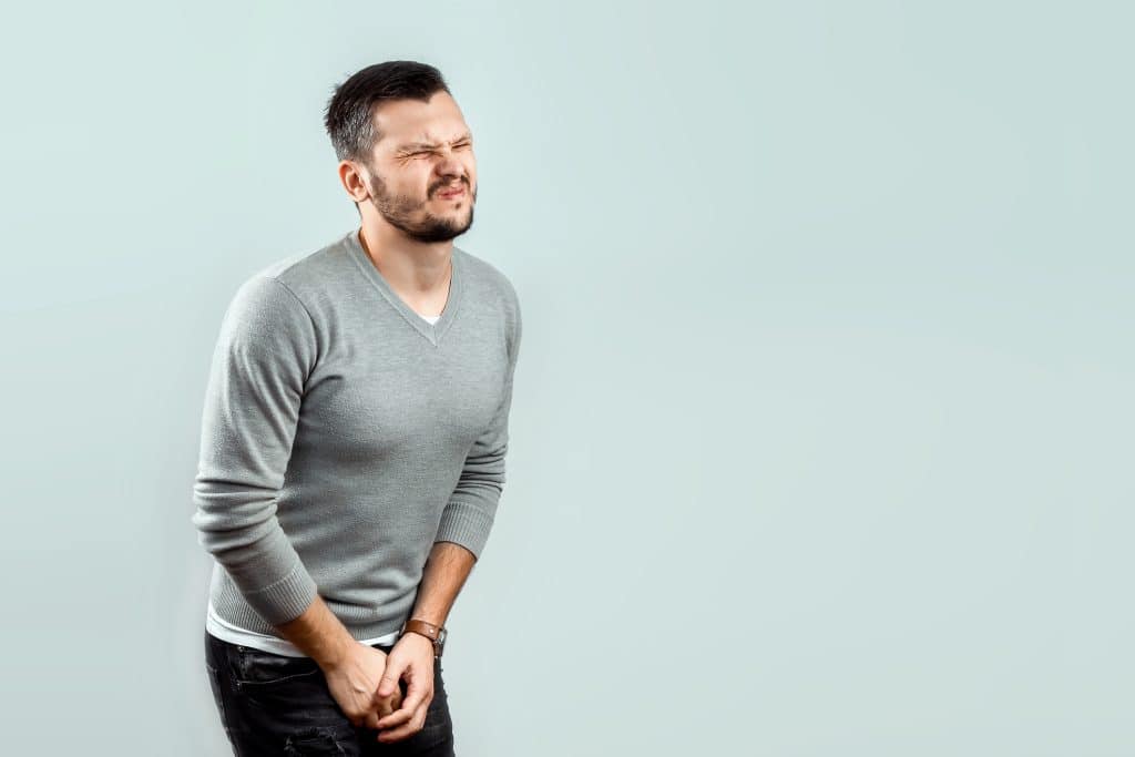 Man experiencing penile eczema
