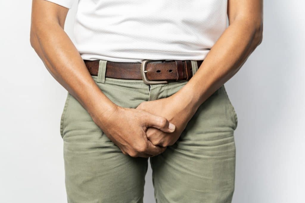 Redness and irritation associated with genital eczema