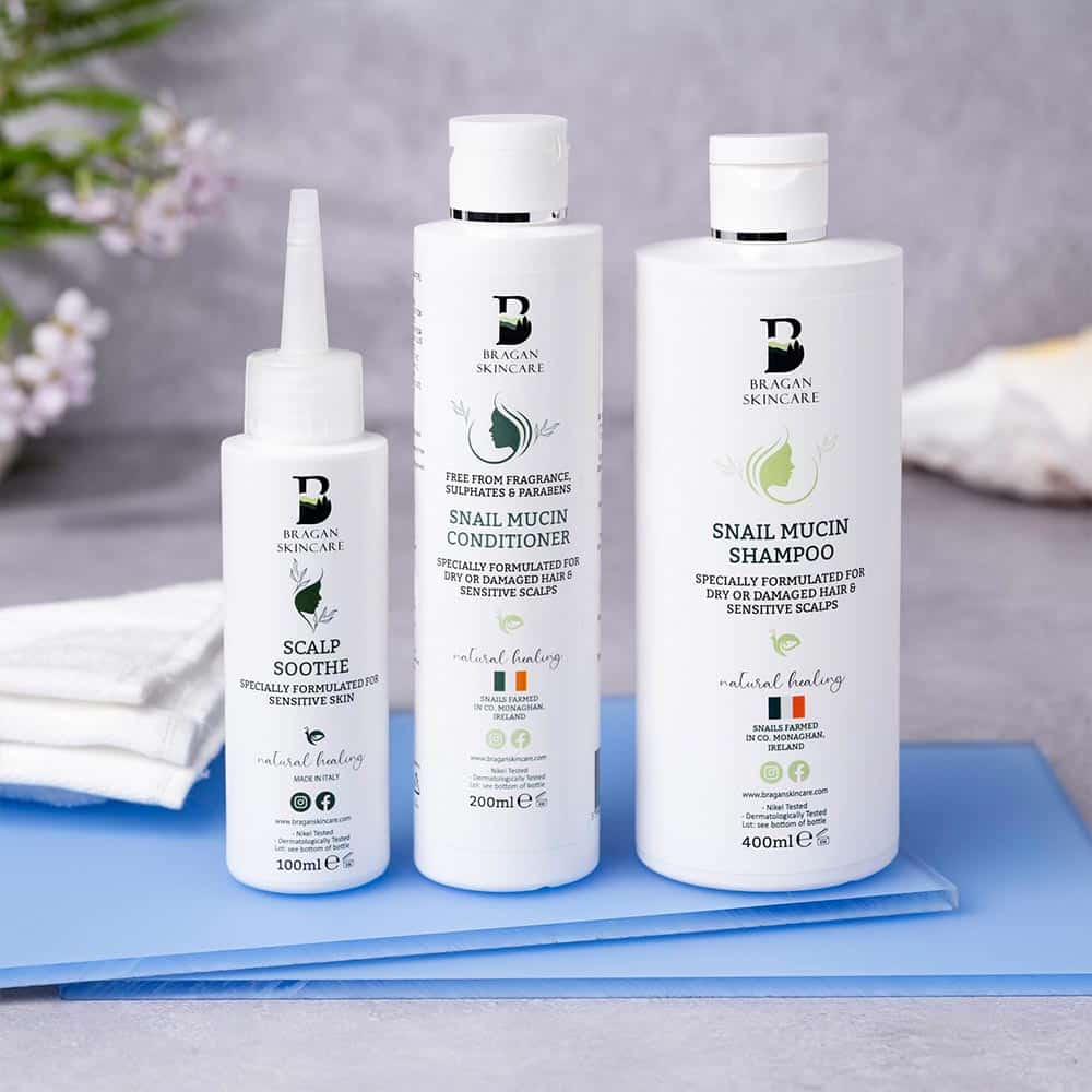 Bragan Skincare's Snail Mucin Conditioner, Snail Mucin Shampoo and Scalp Soothe