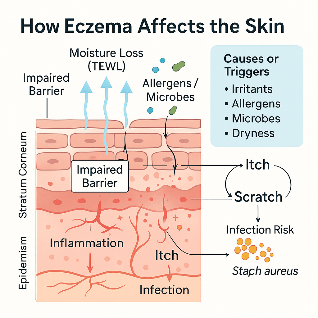 diagram of skin moisture barrier.