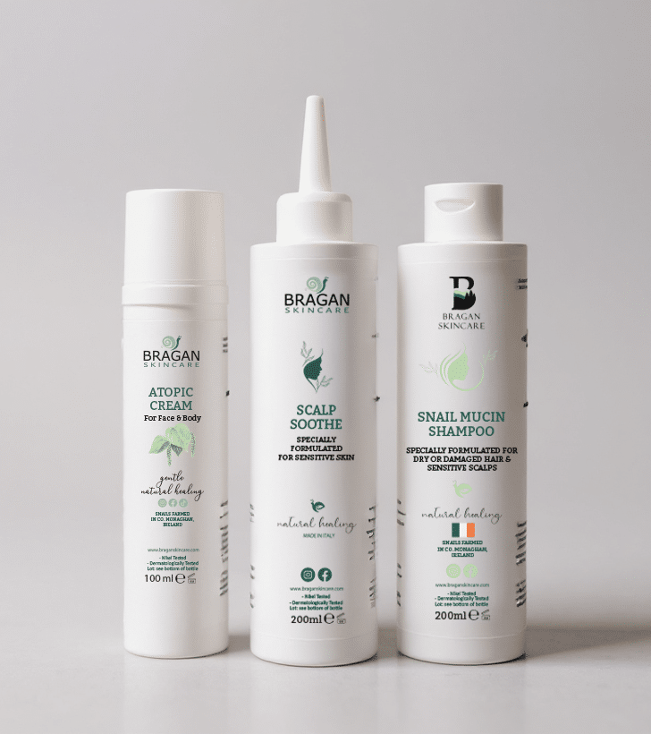 Atopic cream bundles. Includes atopic cream, scalp soothe cream and shampoo. All made from snail mucin.