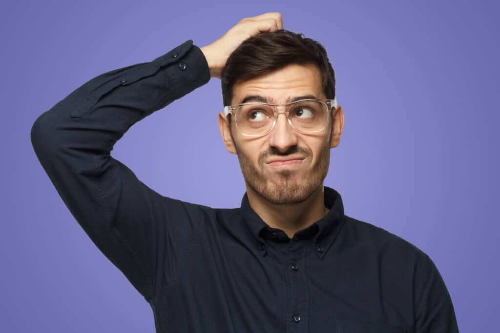 person confused about eczema v psoriasis